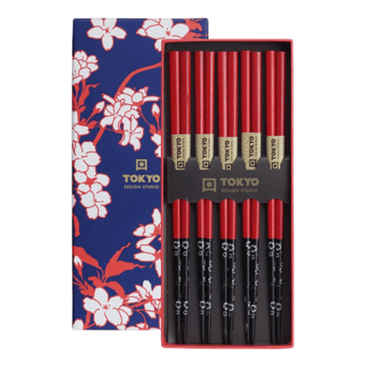 Red-Black Flower Chopstick cadeauset